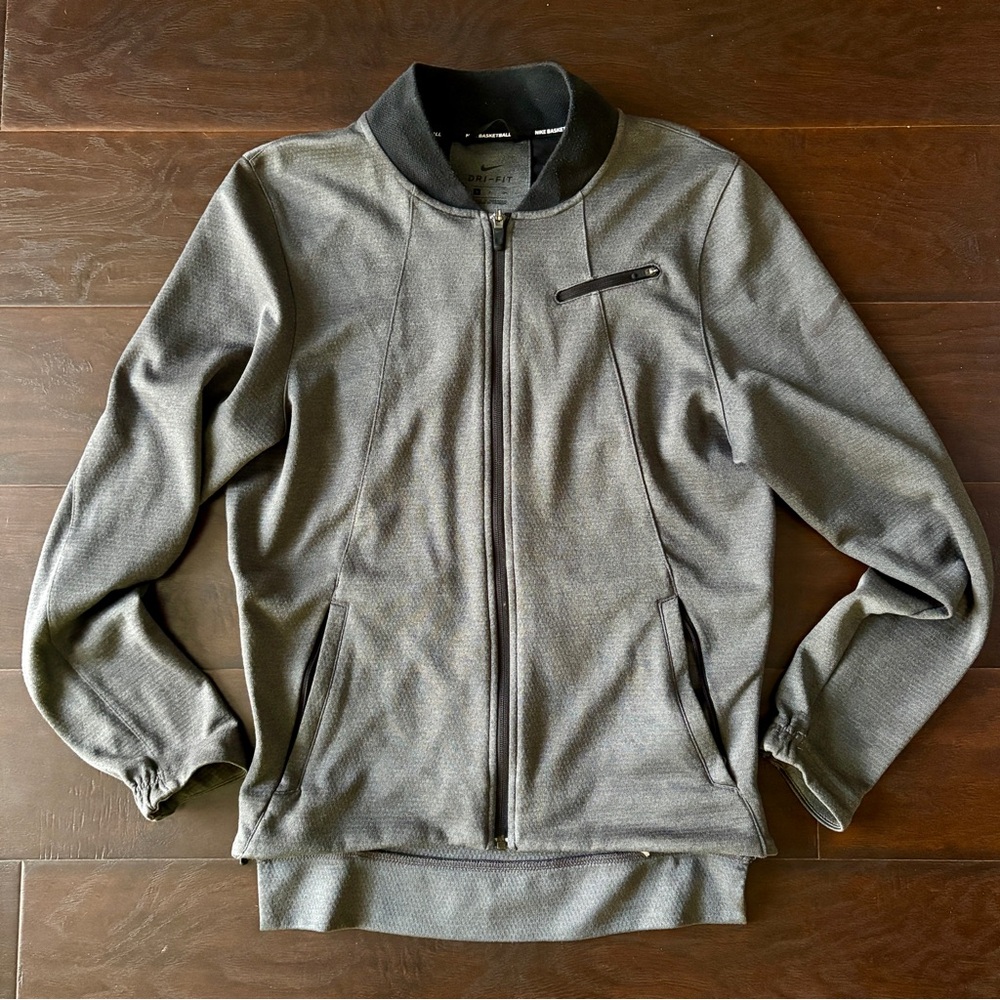 Nike Hyper Elite Basketball Full-Zip Charcoal Gray Warmup Jacket